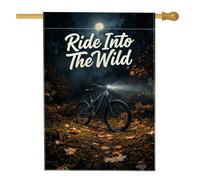 Mountain Bicycles Adventure Citation Rustique Maison Drapeau 71 x 101,6 cm