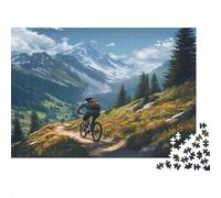 Mountain Bike Casse-tête 1000 Pièces sans Poussière, Puzzles pour Adultes Vélo de montagnejeu De Patience pour Une Activité Jour De Pluie, Cadeau De Retraite 38x26cm/1000pcs