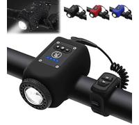 Mountain Bike Electronic Horn Bell, USB Rechargeable Mountain Bike Bell Bike Horns, Electric Night Cycling Flashlight Accessories, Ipx5 Waterproof, Bicycle Light, 110db Loud Alarm (Black)