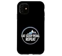 Mountain Biking Cyclist Eat Sleep Pedal Repeat Coque pour iPhone 11