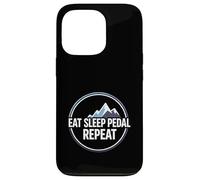 Mountain Biking Cyclist Eat Sleep Pedal Repeat Coque pour iPhone 13 Pro