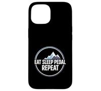 Mountain Biking Cyclist Eat Sleep Pedal Repeat Coque pour iPhone 15