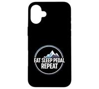 Mountain Biking Cyclist Eat Sleep Pedal Repeat Coque pour iPhone 16 Plus