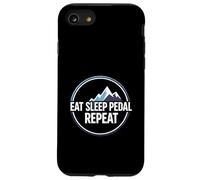 Mountain Biking Cyclist Eat Sleep Pedal Repeat Coque pour iPhone SE (2020) / 7/8