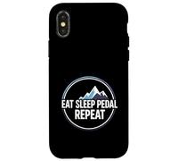 Mountain Biking Cyclist Eat Sleep Pedal Repeat Coque pour iPhone X/XS
