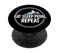 Mountain Biking Cyclist Eat Sleep Pedal Repeat PopSockets PopGrip Adhésif