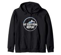Mountain Biking Cyclist Eat Sleep Pedal Repeat Sweat à Capuche