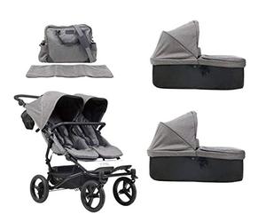 Mountain Buggy duet buggy V3 Luxury Collection Poussette double siège avec sac à langer + 2 nacelles Carrycot plus - Motif herringbone
