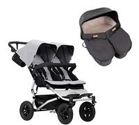 Mountain Buggy Duet Silver + Baignoire jumelée noire.