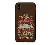 Mountain Camp Feu de Camp Petit Déjeuner Nourriture Café et Camping Coque pour iPhone XS Max