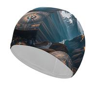 Mountain Compass Bonnet de bain confortable pour réduire la traînée et protéger les cheveux, durable, doux, élastique, garde la coiffure inchangée pour homme et femme