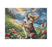 Mountain Corgi Mignon 500 Pieces Casse-tête Personne Âgée en Carton Épais Haute Densité Facile Débutant Thérapie Occupationnelle Anti-Stress Petit Prix 500 PCS/52×38cm