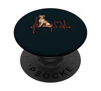 Mountain Cur Dog Heartbeat EKG Mes Chiens sont Mon Cardio PopSockets PopGrip Adhésif