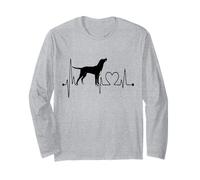 Mountain Cur Dog My Heartbeat EKG Les Chiens sont Mon Cardio Manche Longue