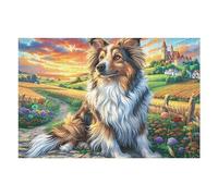 Mountain Cute Shetland SheepChien 1000 Pièces Puzzle Personne Âgée en Carton Anti-Déchirure Facile Débutant Anti-Stress Thérapie Occupationnelle Cadeau Anniversaire Pas Cher 1000 PCS/75x50cm