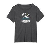 Mountain Dreamer 2021 Nuit étoilée aventureuse T-Shirt, Femme Grandes Tailles, Chiné Foncé, 3X