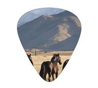 Mountain Farm Horses Lot de 12 médiators de guitare imprimés - Médiators confortables et polyvalents pour tous les styles de guitare et joueurs
