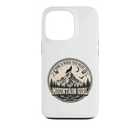 Mountain Girl Wilderness Wolf Moon Cadeau d'aventure en Plein air Coque pour iPhone 13 Pro