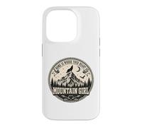 Mountain Girl Wilderness Wolf Moon Cadeau d'aventure en Plein air Coque pour iPhone 14 Pro