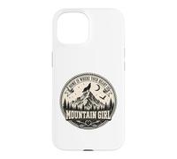 Mountain Girl Wilderness Wolf Moon Cadeau d'aventure en Plein air Coque pour iPhone 15