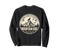 Mountain Girl Wilderness Wolf Moon Cadeau d'aventure en Plein air Sweatshirt
