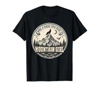 Mountain Girl Wilderness Wolf Moon Cadeau d'aventure en Plein air T-Shirt