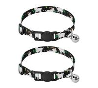 Mountain Goat Forest Lot de 2 colliers en métal noir avec clochette pour chats