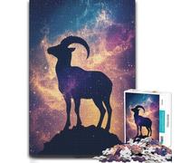 Mountain Goat Silhouette Puzzle en Bois 500 pièces, Activité Familiale | Le tri par zones du motif - un passe-temps pratique en intérieur à la maison.