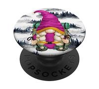 Mountain Hike GNOME with Pine Tree Pattern for Hiking Mom PopSockets PopGrip Adhésif