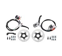 Mountain Hydraulic Disc Brake Set | Floating Ice Rotor with Heat Sink | Enhanced Braking for Mountain/Road/Two - Wheeled | 160mm Disc, 3 - Finger Lever (Silver)