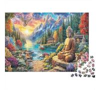 Mountain Lake Puzzle à Assembler 1000 Pièce Matériau Recyclable Nature Paysage Adulte Puzzles Temps de Jeu en Famille Props Intéressant Jeu de Famille pour Femmes 70x50cm/1000pcs