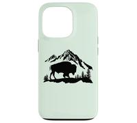 Mountain Landscape Buffalo American Bison Western Coque pour iPhone 13 Pro