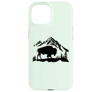 Mountain Landscape Buffalo American Bison Western Coque pour iPhone 15