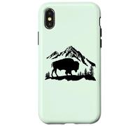 Mountain Landscape Buffalo American Bison Western Coque pour iPhone X/XS