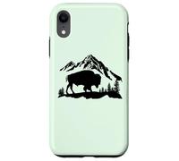 Mountain Landscape Buffalo American Bison Western Coque pour iPhone XR