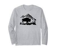 Mountain Landscape Buffalo American Bison Western Manche Longue