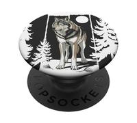 Mountain Landscape Wolf Wild Wildlife Nature PopSockets PopGrip Adhésif