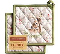 Mountain Life 100% Cotton Pot Holders with Loop Heat Resistant for Barbecue,Baking,Grilling,Thanksgiving/Christmas (20cm x 20cm)