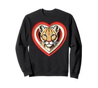 Mountain Lion Lover Adorable cœur Cougar Rouge Sweatshirt
