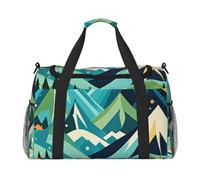 Mountain Magic - Sac de voyage à imprimé magique pour homme et femme, sacs de voyage pliables et sac fourre-tout spacieux pour le rangement de produits de toilette, articles personnels, noir, taille L