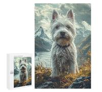 Mountain Majesty White Dog Portrait Puzzle 1000 Pièces Educa Jouet en Bois Cadeau Unique Décoration Intérieure Jeu Éducatif Challenge Toy Adultes Et Enfants À Partir De 14 Ans 1000 PCS
