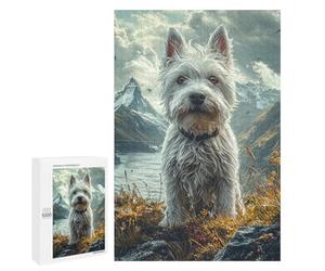Mountain Majesty White Dog Portrait Puzzle 1000 Pièces Educa Jouet en Bois Cadeau Unique Décoration Intérieure Jeu Éducatif Challenge Toy Adultes Et Enfants À Partir De 14 Ans 1000 PCS