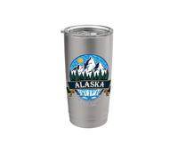 Mountain Nature Alaska Vacation État de l'Alaska Gobelet isotherme en acier inoxydable double paroi