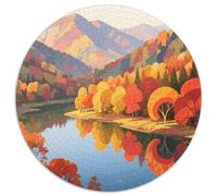 Mountain Peaks And Trees by The Lake Puzzle 1000 Pieces Cadeau Unique Scenery Jeu Éducatif Challenge Toy À De Qualité Supérieure Peinture Art Pour Adultes Et Enfants À Partir De 14 Ans 1000pcs (67.5x6