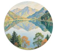 Mountain Peaks And Trees by The Lake Puzzle 1000 Pièces Cadeau Unique Scenery Jeu Éducatif Challenge Toy À De Qualité Supérieure Peinture Art Pour Adultes Et Enfants À Partir De 12 Ans 1000pcs (67.5x6