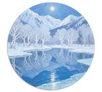 Mountain Peaks And Trees by The Lake Puzzle 1000 Pieces Cadeau Unique Scenery Jeu Éducatif Défi Jouet À De Qualité Supérieure Peinture Art Pour Adultes Et Enfants À Partir De 12 Ans 1000pcs (67.5x67.5