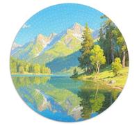 Mountain Peaks and Trees by The Lake Puzzle 1000 Pièces Educa Jouet en Bois Cadeau Unique Décoration Intérieure Scenery Jeu Éducatif Challenge Toy Adultes & Enfants des 14 Ans 1000pcs (67.5x67.5cm)