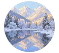 Mountain Peaks and Trees by The Lake Puzzles 1000 Pieces Cadeau Unique Scenery Jeu Éducatif Challenge Toy À De Qualité Supérieure Peinture Art pour Adultes Enfants 1000pcs (67.5x67.5cm)