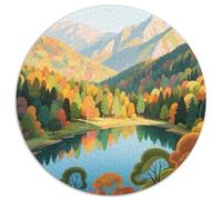 Mountain Peaks and Trees by The Lake Puzzles 1000 Pieces Cadeau Unique Scenery Jeu Éducatif Challenge Toy À De Qualité Supérieure Peinture Art pour Adultes Enfants 1000pcs (67.5x67.5cm)