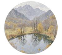 Mountain Peaks and Trees by The Lake Puzzles 1000 Pieces Cadeau Unique Scenery Jeu Éducatif Challenge Toy À De Qualité Supérieure Peinture Art pour Adultes Et Enfants 1000pcs (67.5x67.5cm)